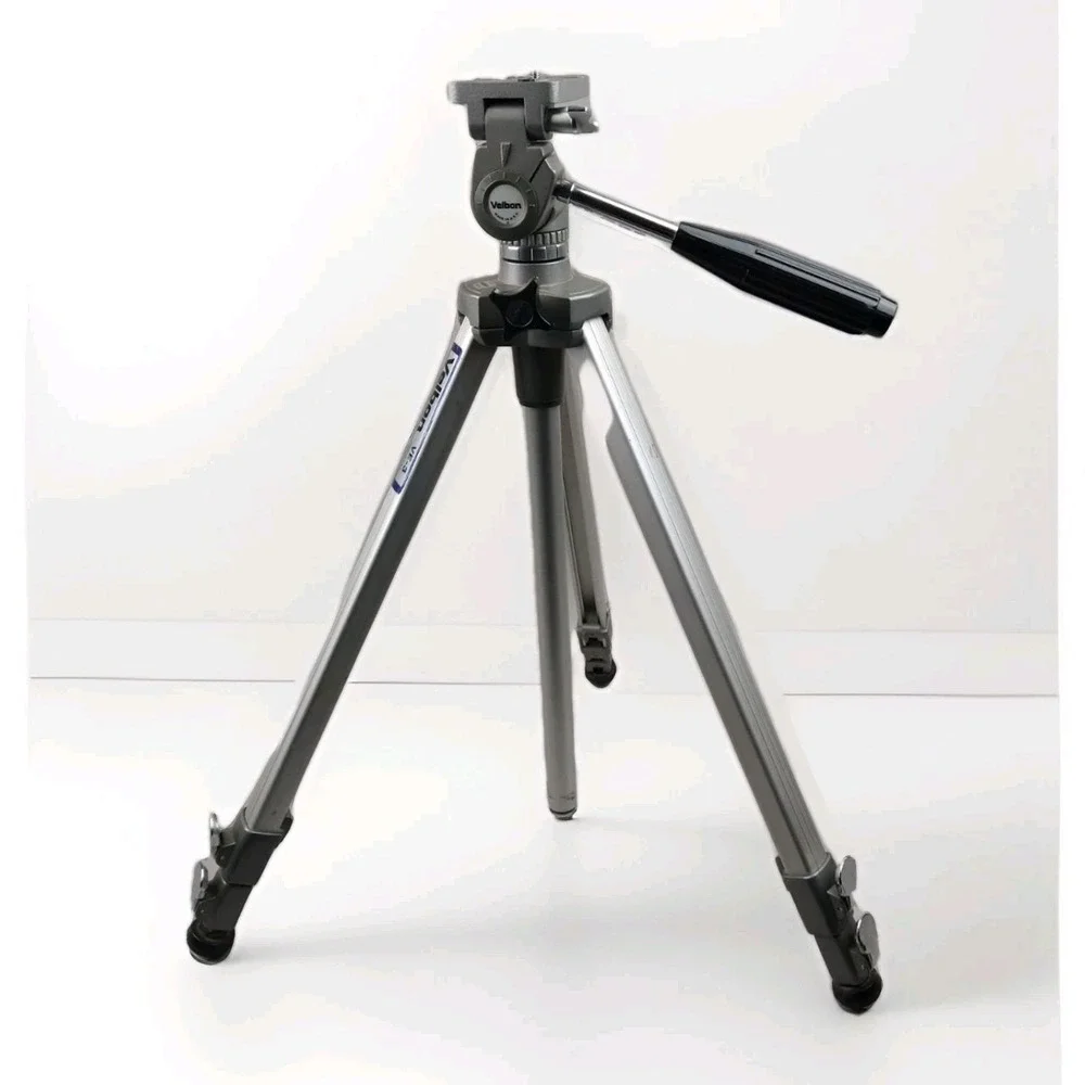 Velbon VE-3 Camera Tripod - Made In USA Vintage Expanding‎ Aluminum